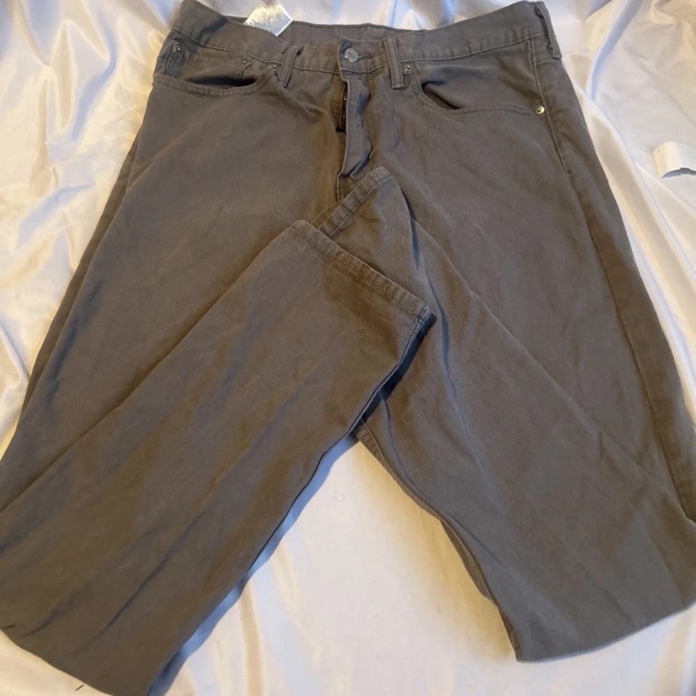 Levis 508 Jeans Mens 34x34 Gray Tapered Leg Distressed 5 Pocket Logo Casual